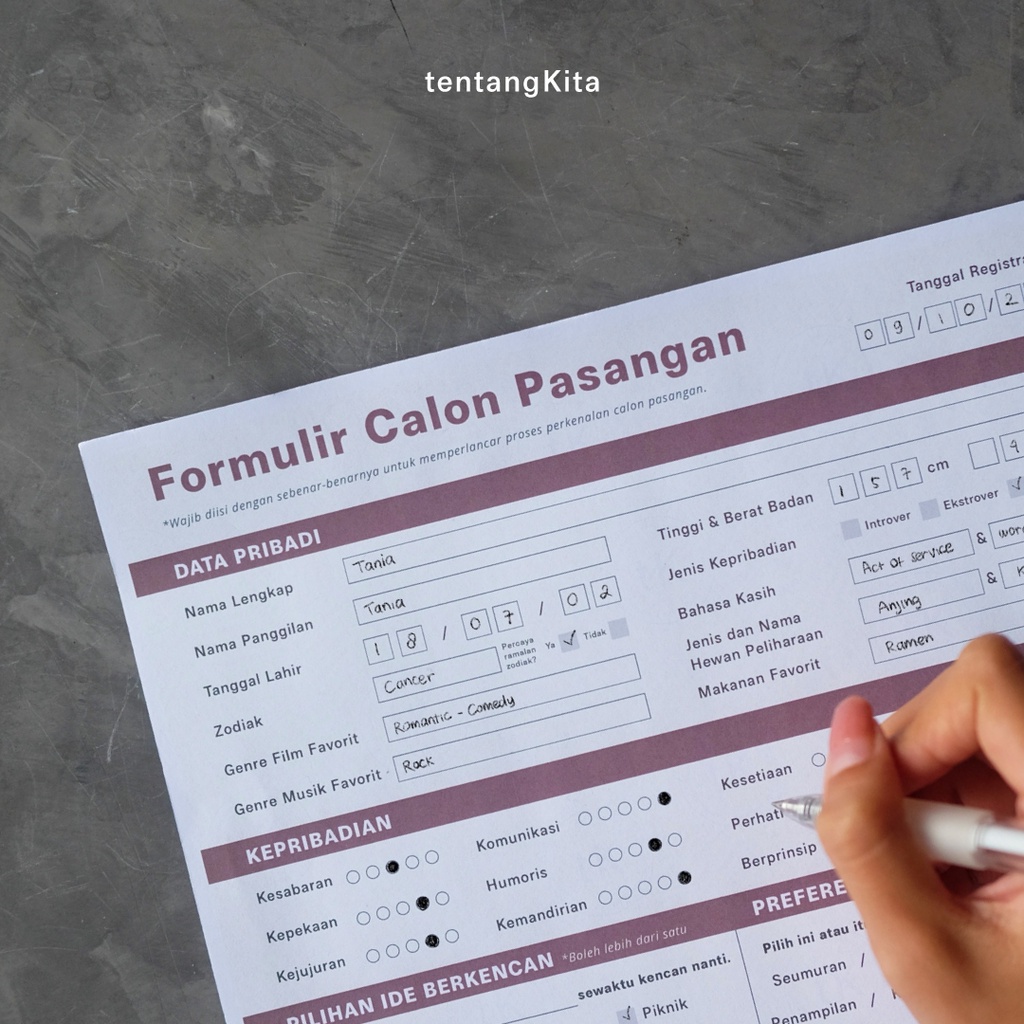 Jual TentangKita Formulir Calon Pasangan Shopee Indonesia