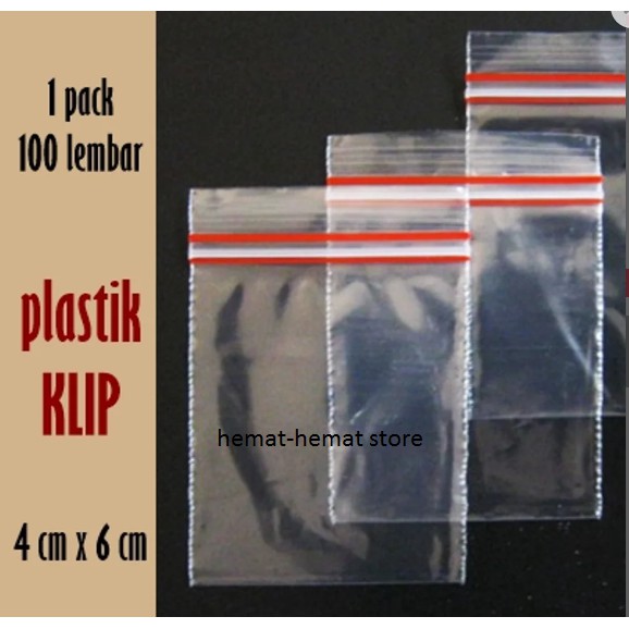 Jual PLASTIK KLIP BENING UK 4 X 6CM ISI 100 LEMBAR Shopee Indonesia