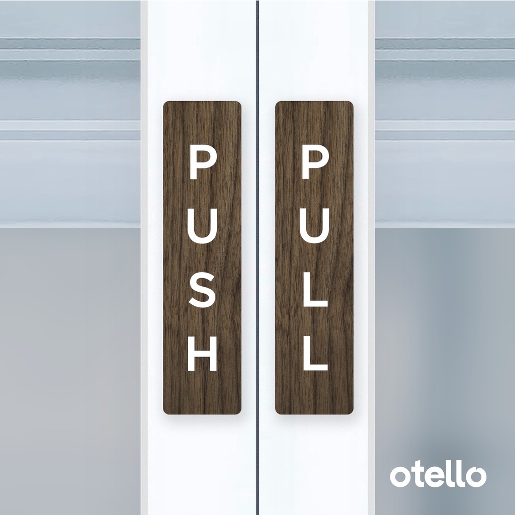 Jual Otello Label Push Pull Sign Acrylic Modern Minimalist Signage