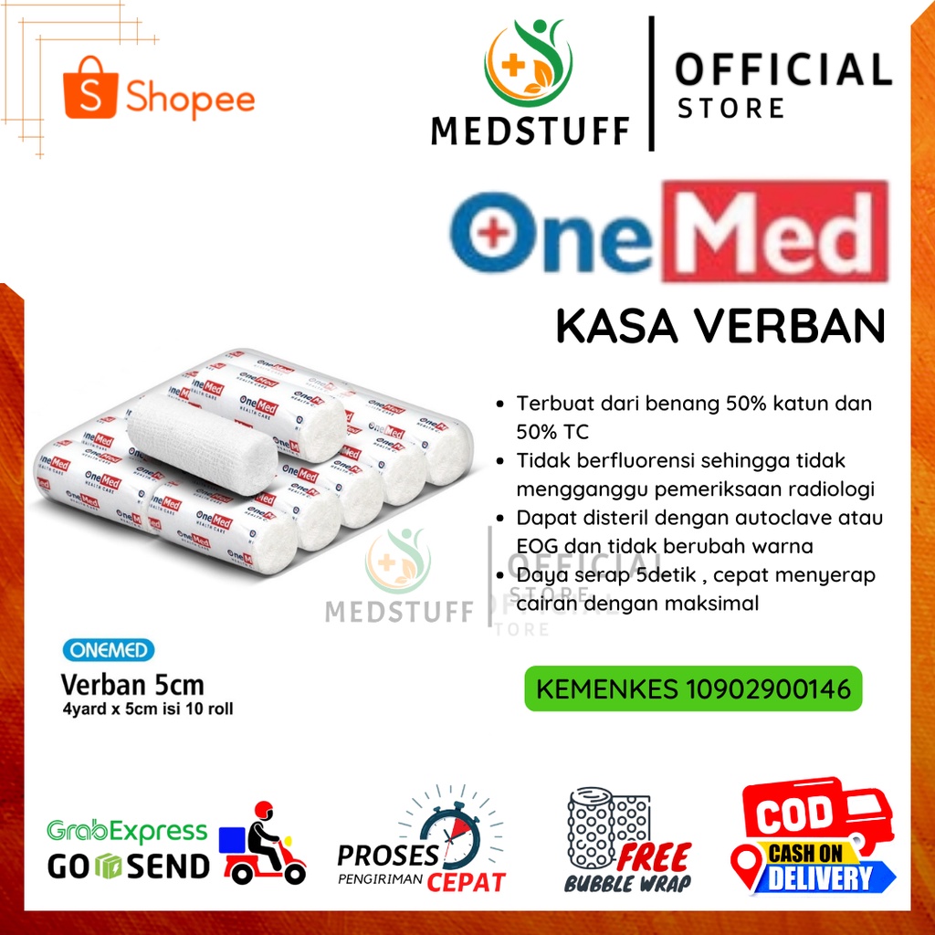 Jual Kasa Hidrofil Onemed Kasa Perban Gulung 5 Cm 10 Cm 15 Cm