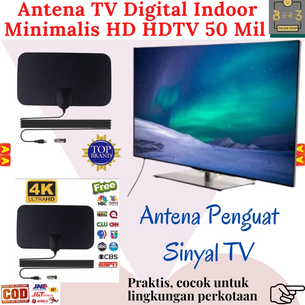 Jual Sinyal Antena Penguat Sinyal Tv Digital Indoor Minimalis Hd Hdtv