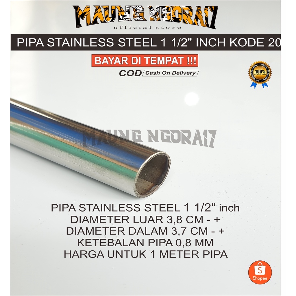 Jual Pipa Stainless Steel Pipa 1 1 2 X 1Mtr Bulat Stainless Steel