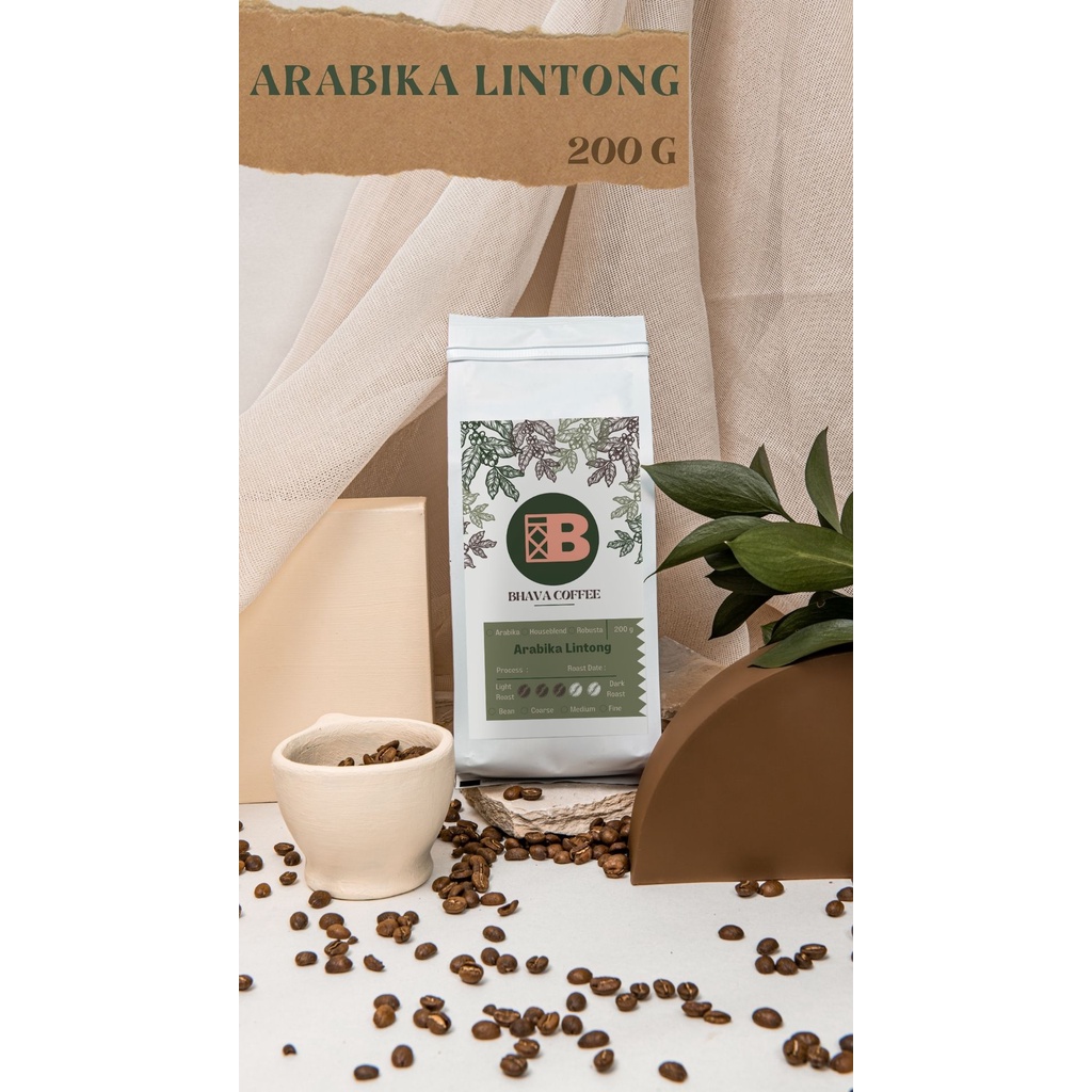 Jual BHAVA KOPI Arabika Lintong 200GR Biji Bubuk Wet Hulled