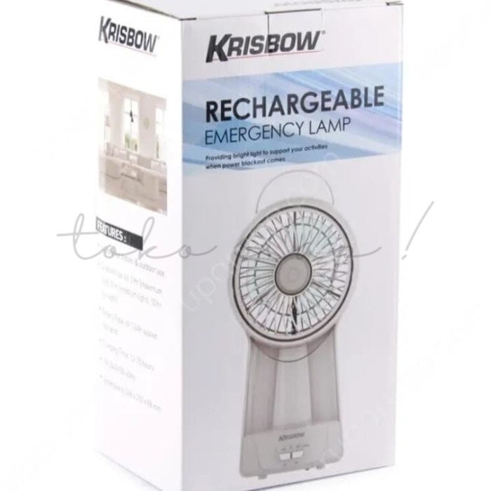 Jual Krisbow Emergency Lamp Rechargeable Kipas Lampu Darurat