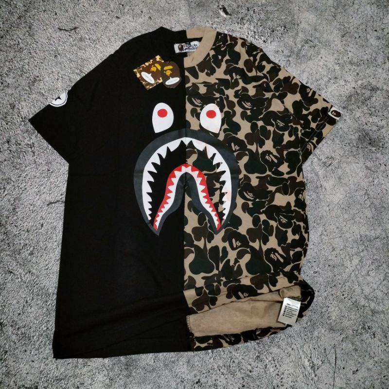 Jual KAOS T SHIRT BAPE SHARK WGM COMBI PREMIUM FULLTAG LEBEL Shopee