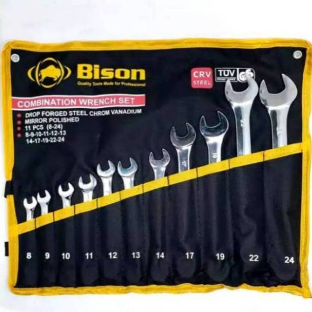 Jual Kunci Ring Pas Set 11pcs 11 Pcs BISON 8MM 24MM Combination