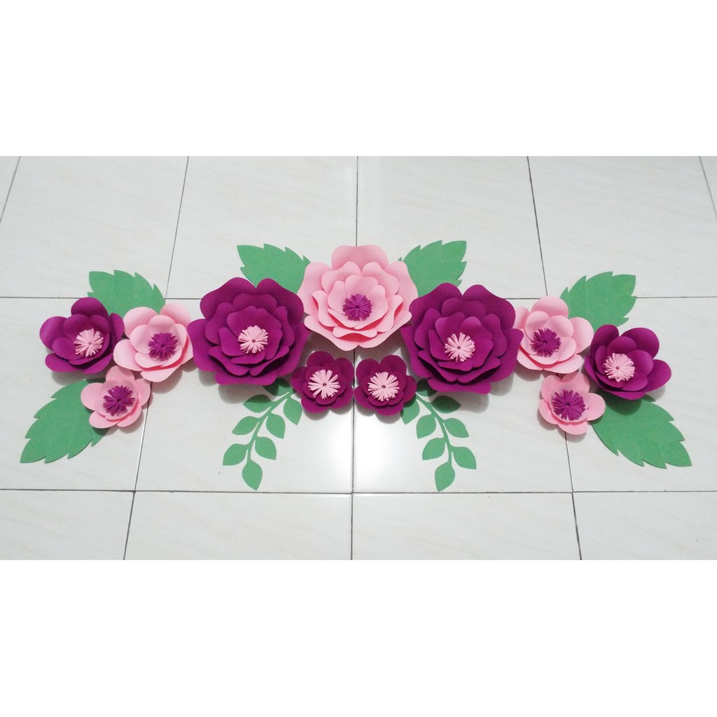 Jual Paper Flower Backdrop Dekorasi Bunga Kertas 12 Shopee Indonesia