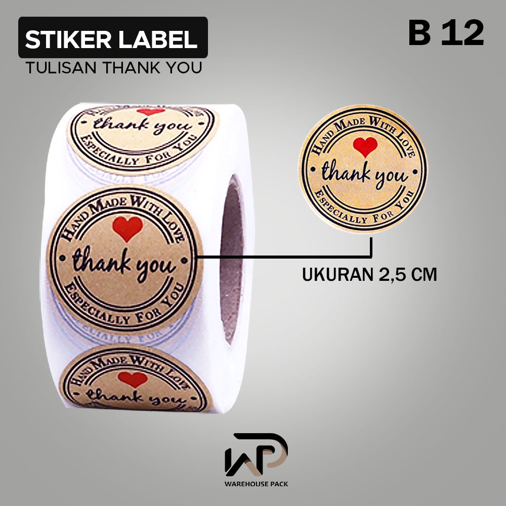 Jual Stiker 500 PCS 1 Roll Stiker Label Thank You For Your Order