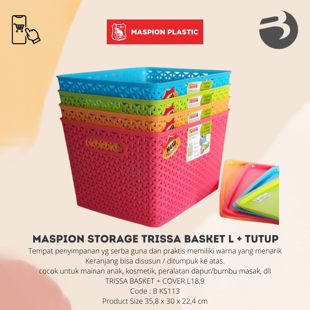 Jual KERANJANG MASPION STORAGE TRISSA BASKET L TUTUP Shopee Indonesia