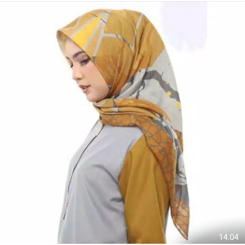 Jual Sale Hijab Motif Cod Mustard Kerudung Voal Motif Segi