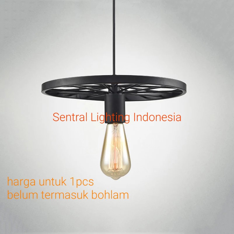 Jual Sl Black Lampu Gantung Hias Roda Vintage Retro Fitting E