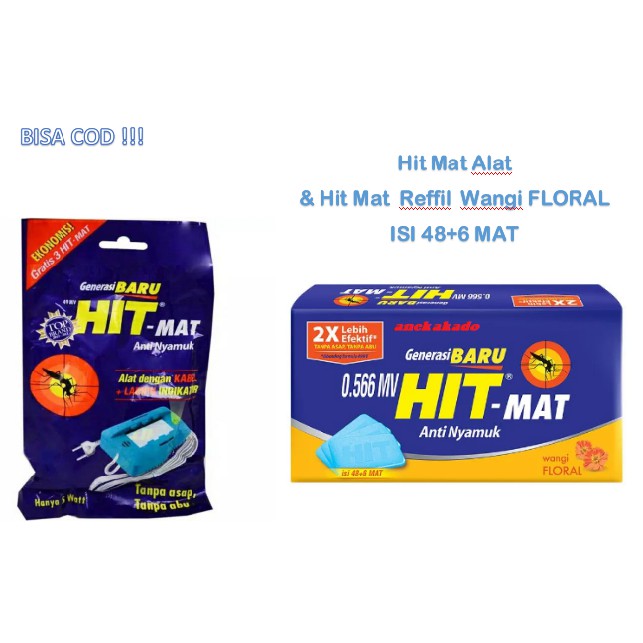 Jual Hit Mat Alat Hit Mat Reffil Anti Nyamuk Wangi Floral Isi