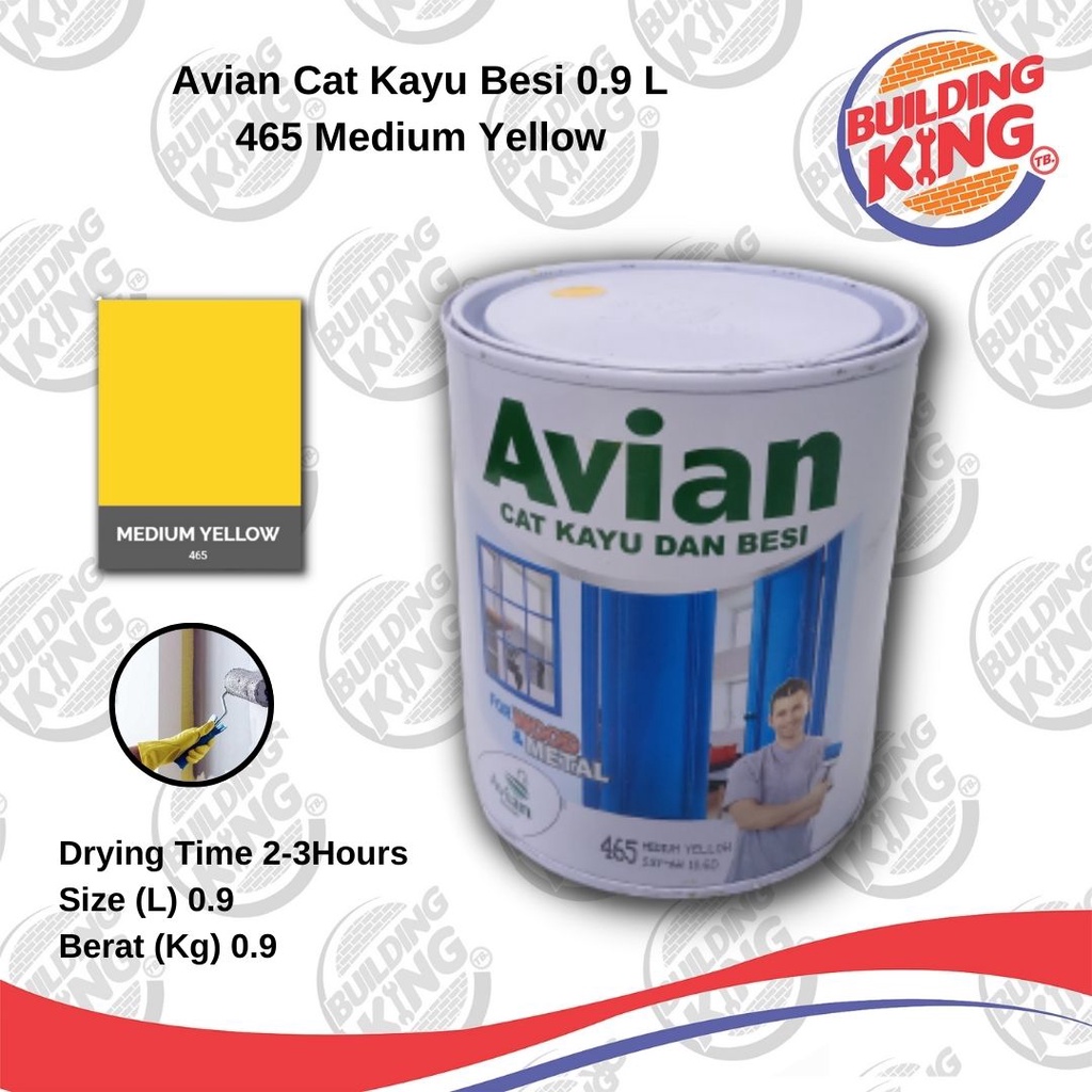 Jual Cat AVIAN Besi Kayu 1 Kg 0 9L Kuning 465 Medium Yellow 1Kg