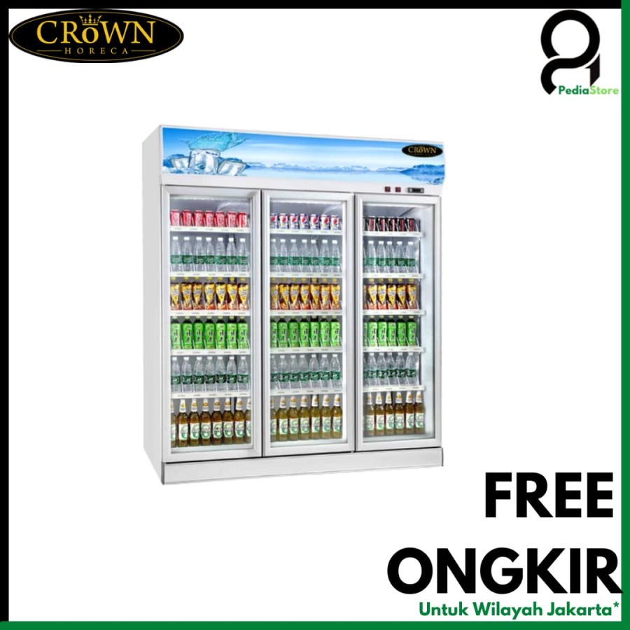 Jual Crown Horeca Lg Display Cooler Showcase Chiller Pintu