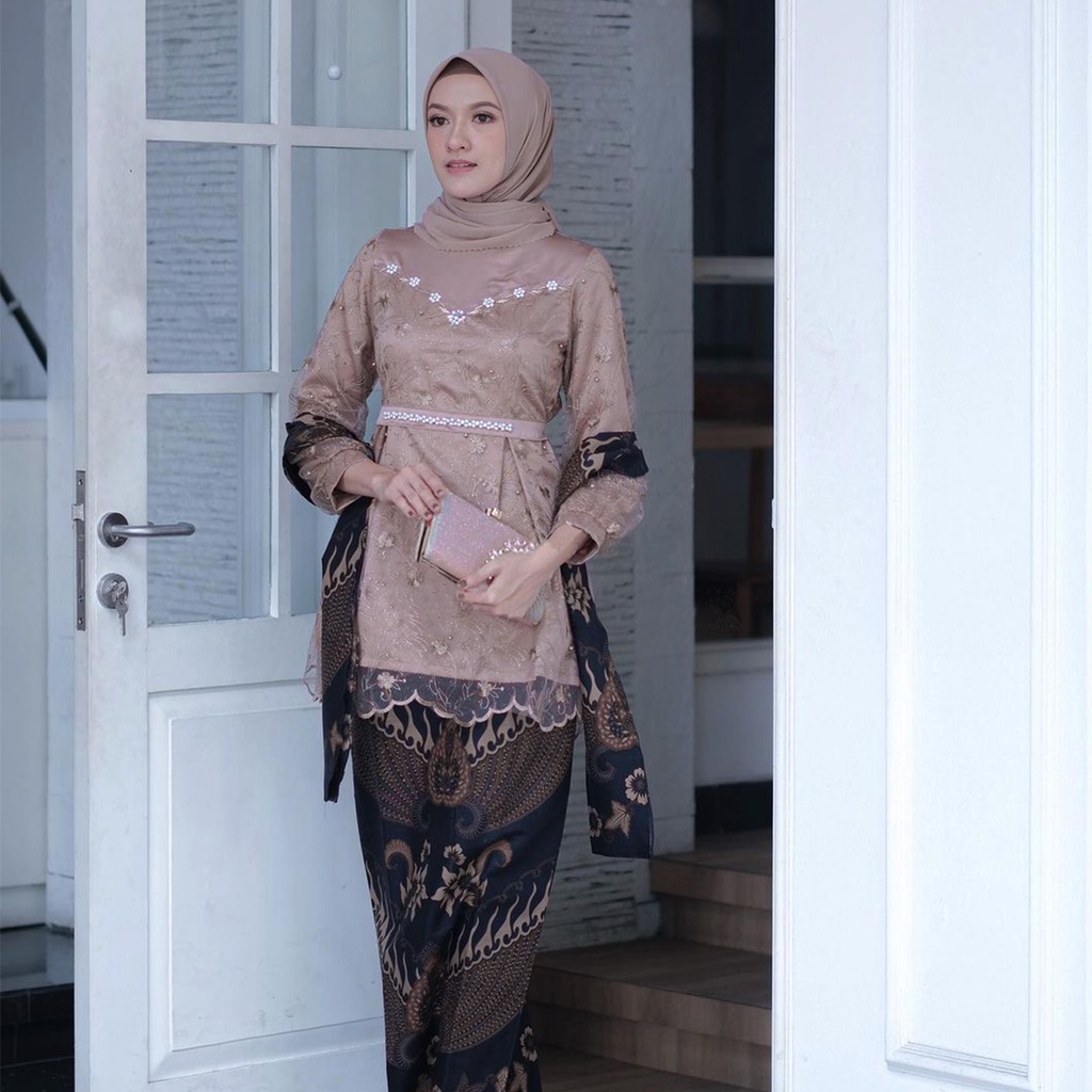 Jual NAYAKA BATIK Baju Kondangan Wanita Terbaru Set Kebaya Batik LILA