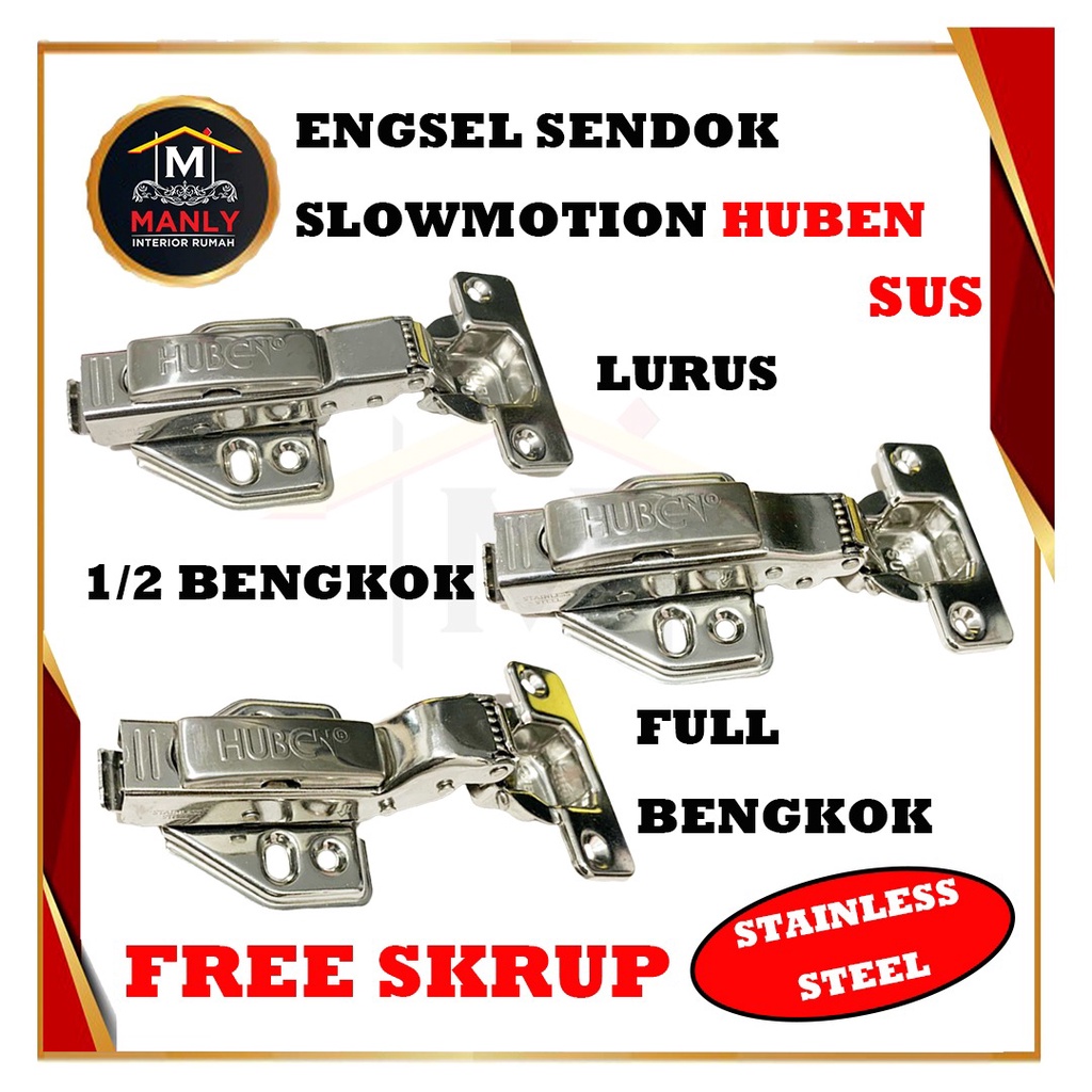 Jual Engsel Huben Stainless Steel Engsel Sendok Slowmotion Slow Soft