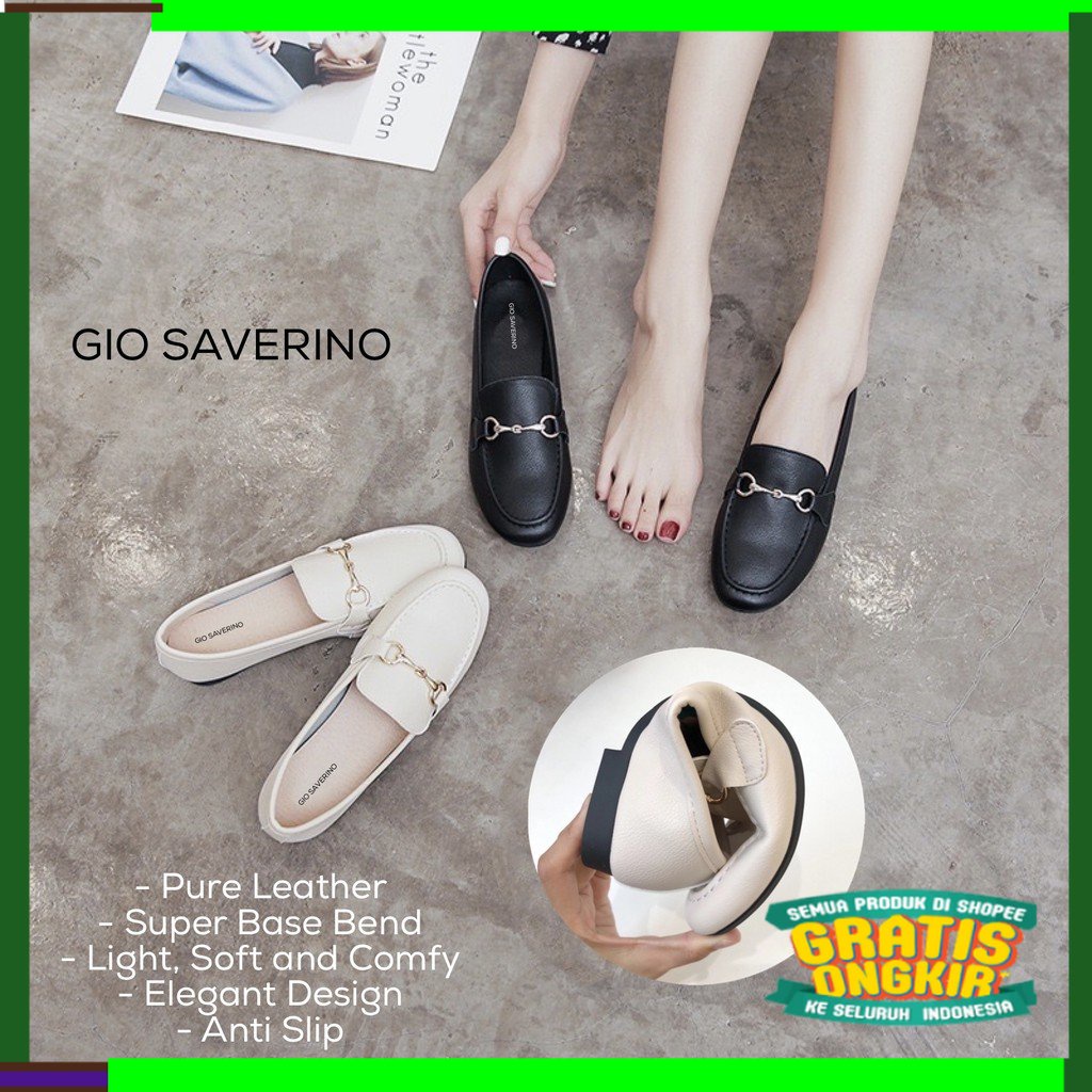 Jual Elegant Mewah Kerja Formal Gio Saverino Sepatu Flat Wanita