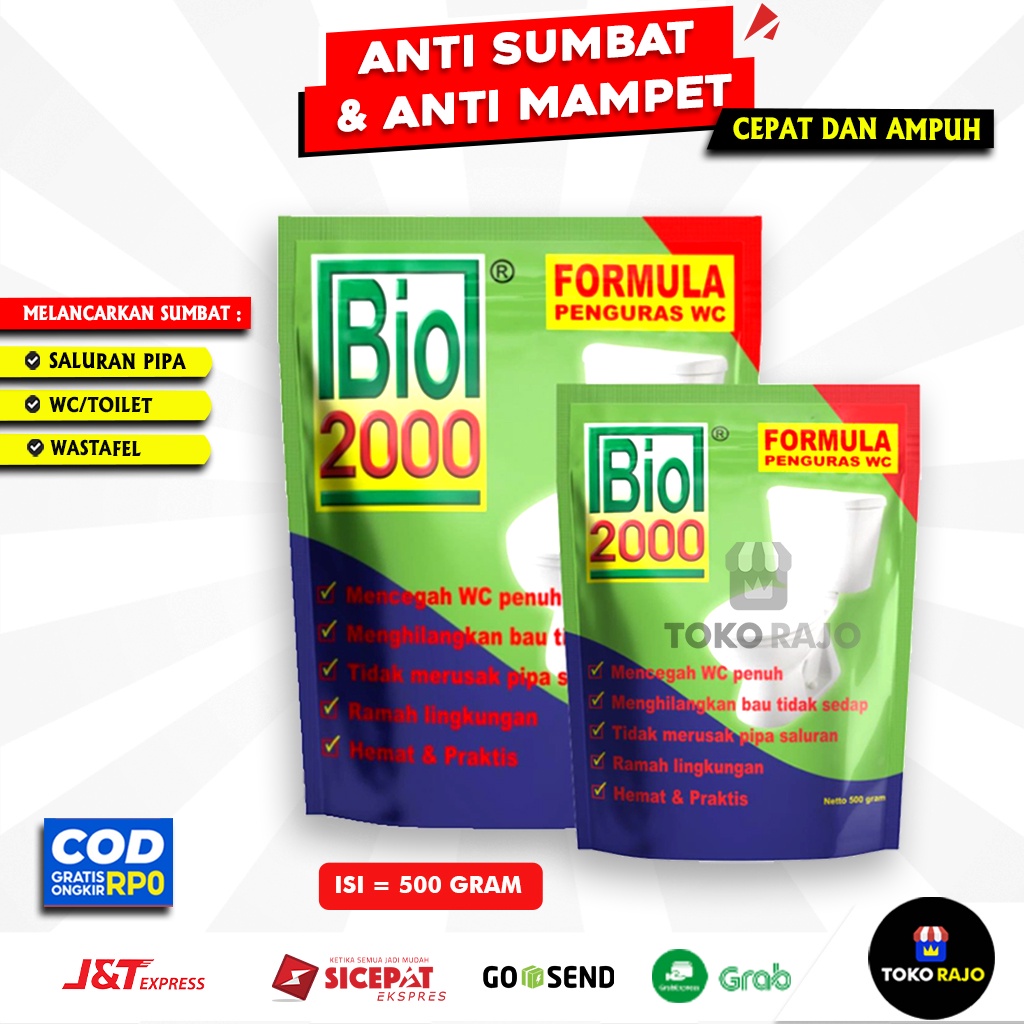 Jual ANTI SUMBAT KURAS WC KLOSET SEPTIC TANK BIO 2000 BIO2000 500 GR