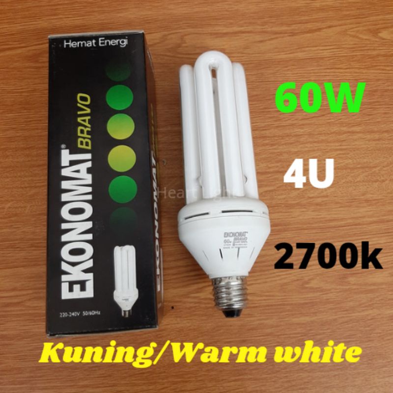 Jual Lampu Ekonomat Bravo W Kuning Warm White U Lampu Plc W Warm