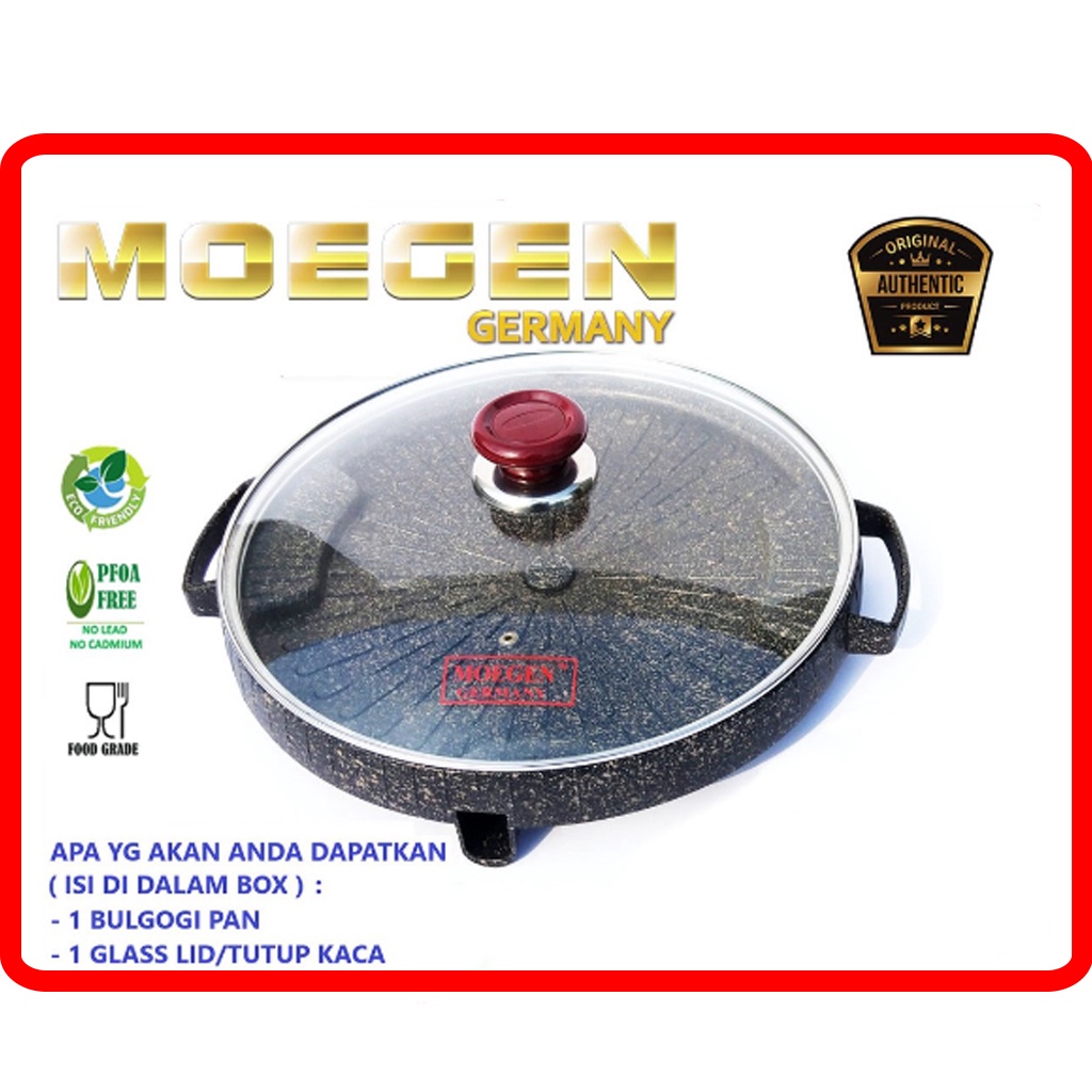 Jual MOEGEN Germany Bulgogi Pan 32cm Grill BBQ Panggangan Tutup Kaca