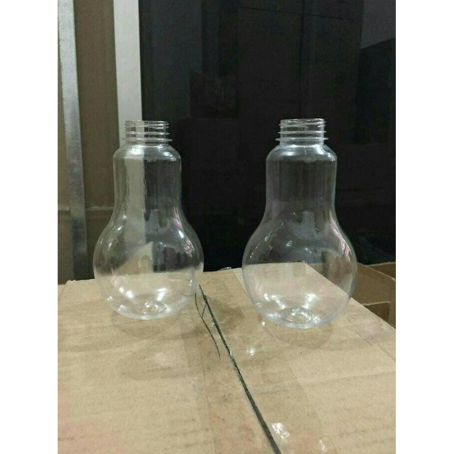 Jual Botol Plastik Model Bohlam Ukuran 330 Ml Tutup Putih Dan Hitam