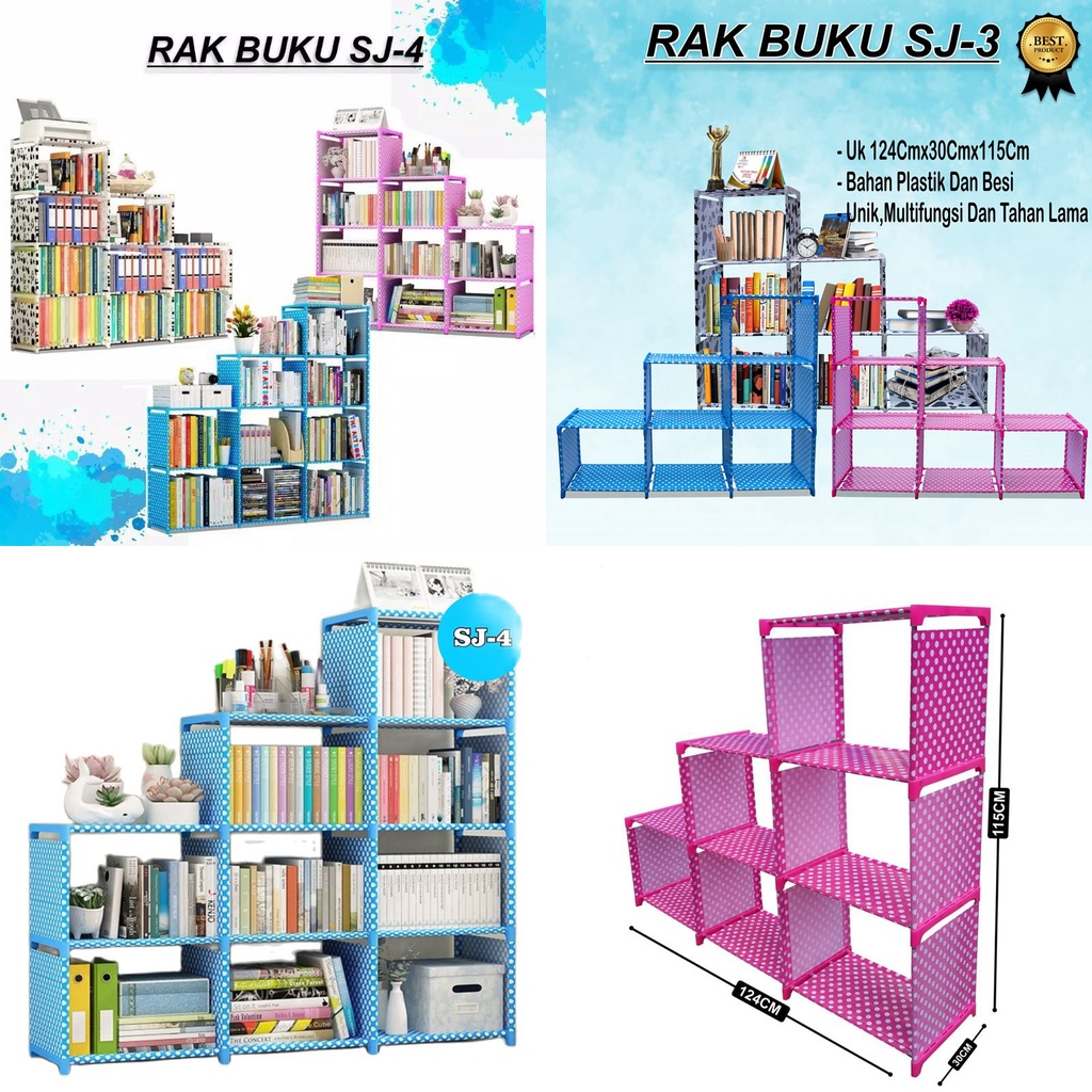 Jual Best Seller Rak Buku Triple Sisi Serbaguna Rak Buku Portable