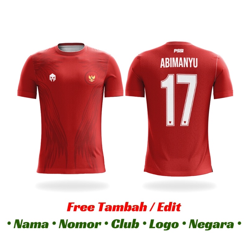 Jual Jersey Timnas Indonesia Kaos Baju Merah Putih Free Nama Nomor