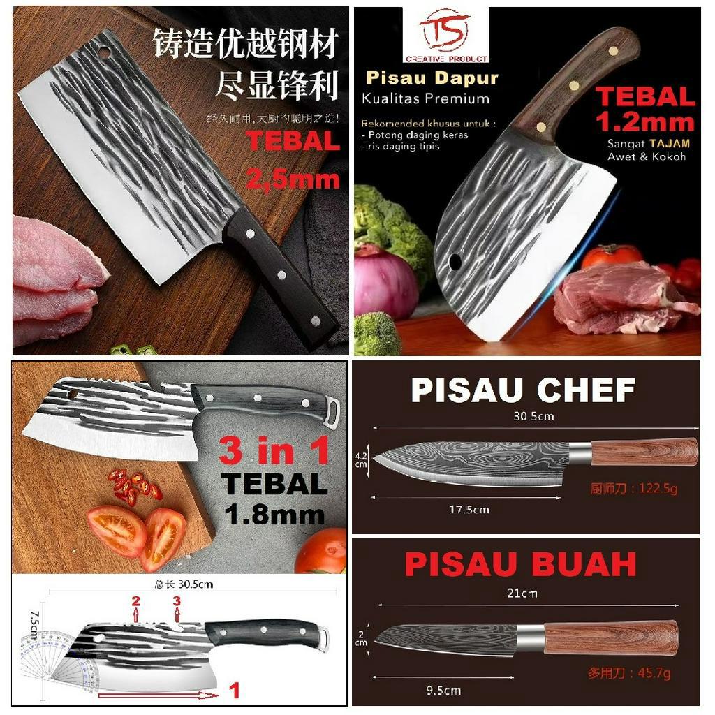 Jual Pisau Koki Super Tajam Japanese Super Knife Stainless Steel Pisau