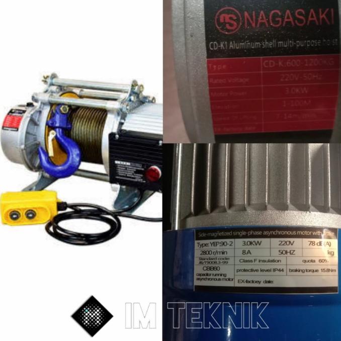 Jual Electric Winch Hoist Katrol Elektrik Model Duduk Nagasaki Kg