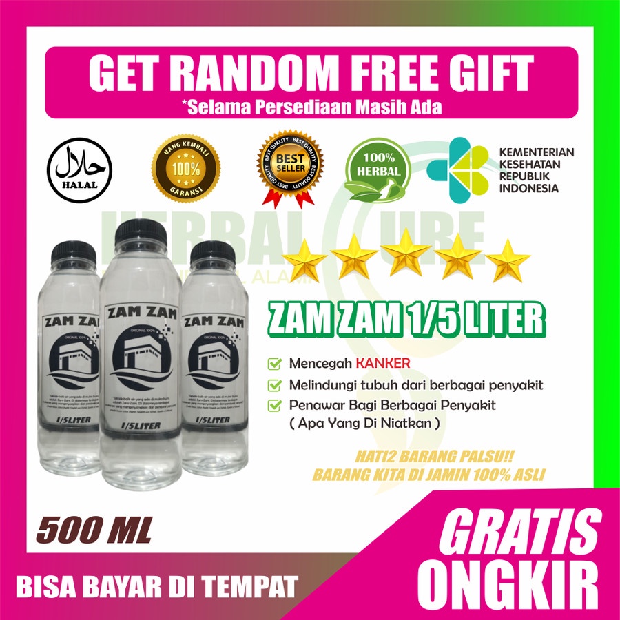 Jual AIR ZAM ZAM PENUH KHASIAT ASLI MAKKAH 100 ORIGINAL 500ML Shopee