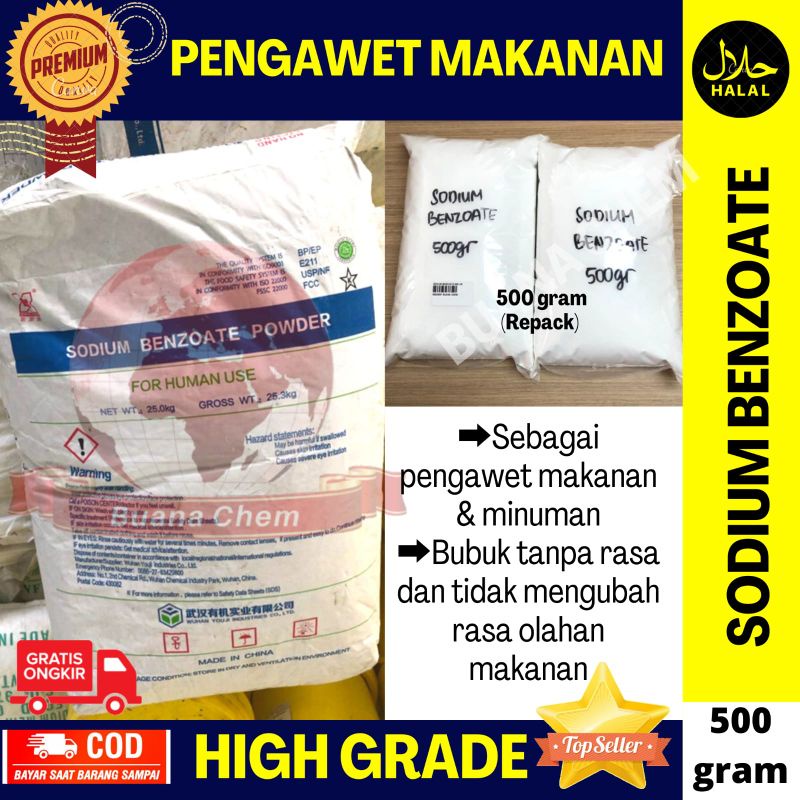 Jual Sodium Benzoate Food Grade Gr Sodium Benzoat Pengawet