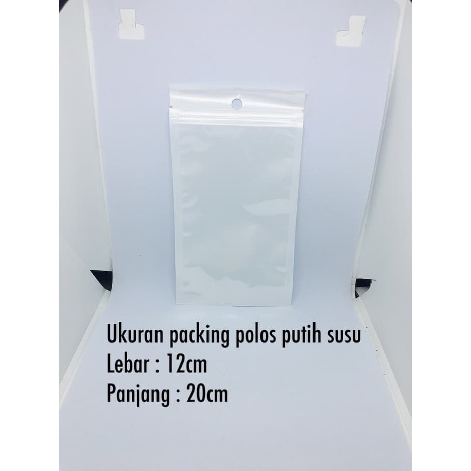 Jual PACKING PLASTICK KLIP UNIVERSAL POLOS PUTIH SUSU UKURAN 12cm X