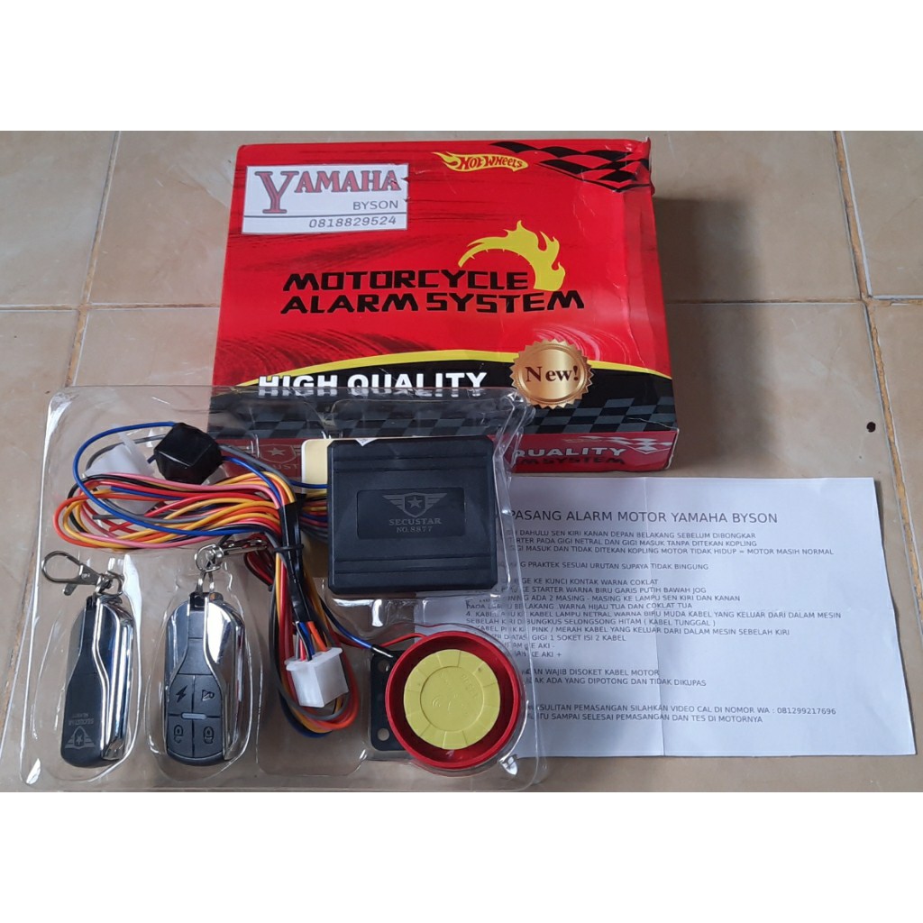 Jual Alarm Motor Yamaha Byson Karbu Dan Fi Plus Panduan Pasang Bahasa