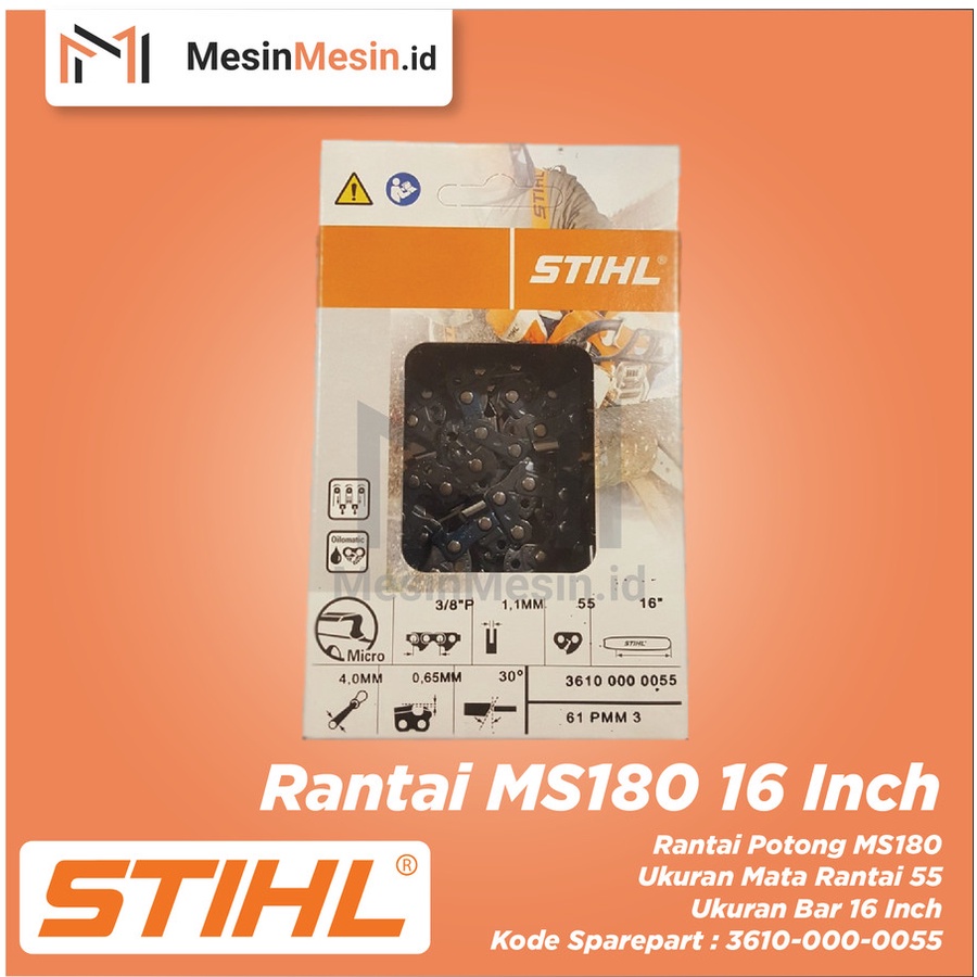 Jual Rantai Chain Saw STIHL MS 180 16 Inch Shopee Indonesia