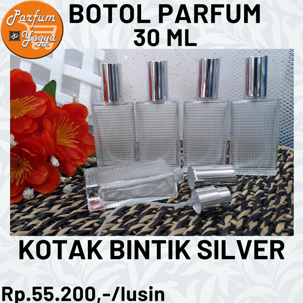 Jual Botol Parfum Spray Kotak Bintik Silver Ml Parfum Jogja Botol