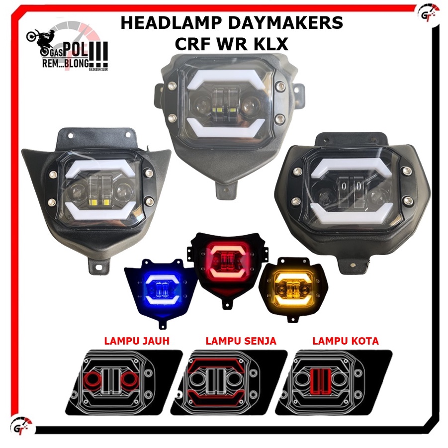 Jual HEADLAMP REFLEKTOR DAYMAKER KLX CRF WR LAMPU DEPAN DEMEKER PNP