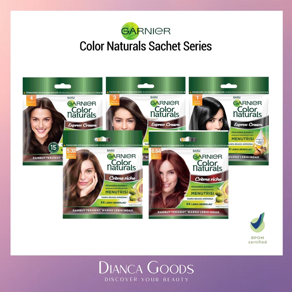 Jual GARNIER Color Naturals Series Sachet Hijau Coklat Coklat