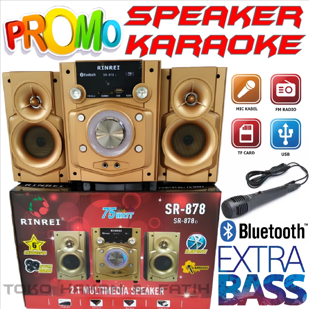 Jual Rinrei Sr D Speaker Aktif Subwoofer Bass Booster Bluetooth