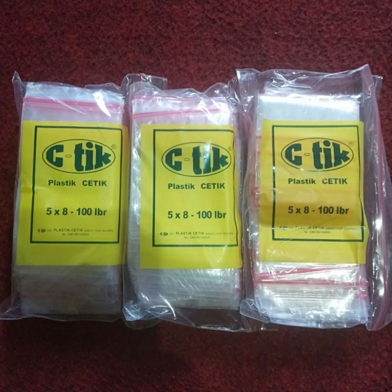 Jual Plastik Klip 5x8 Mata Merah Putih C Tik Isi 100 Shopee Indonesia