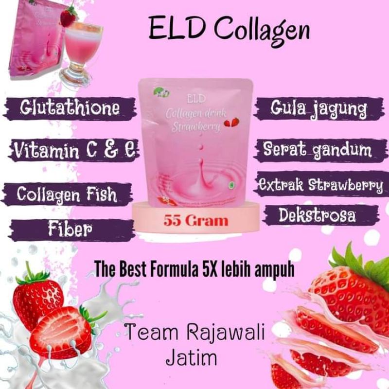 Jual ELD COLLAGEN DRINK STRAWBERRY COLLAGEN VIRAL ASLI 100 BPOM