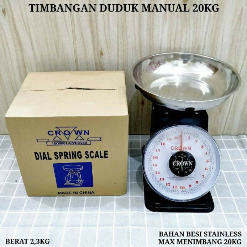 Jual Timbangan Duduk Manual Crown 20 Kg SNM Hsp Shopee Indonesia