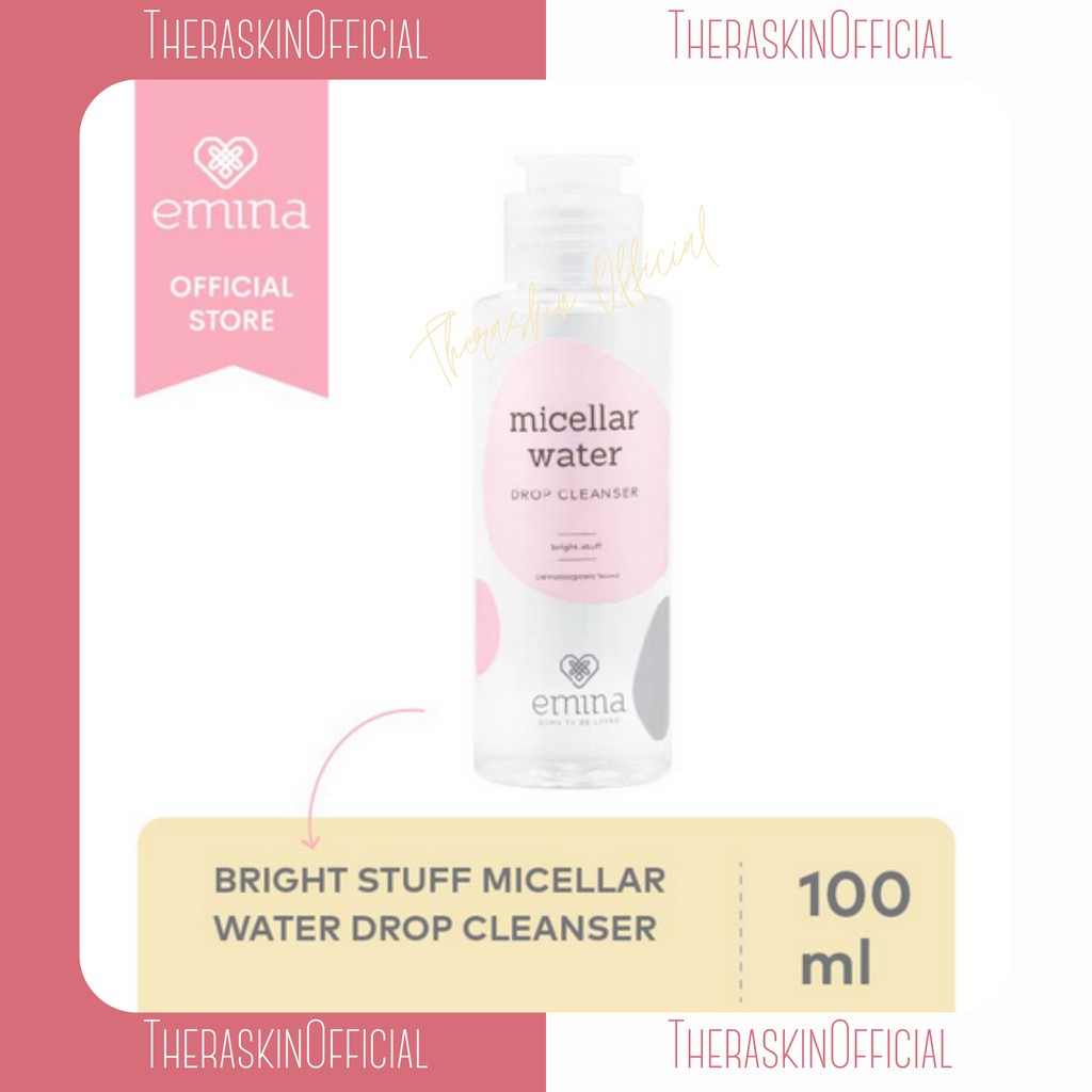 Jual Emina Micellar Water Drop Cleanser Bright Stuff 100 Ml Shopee