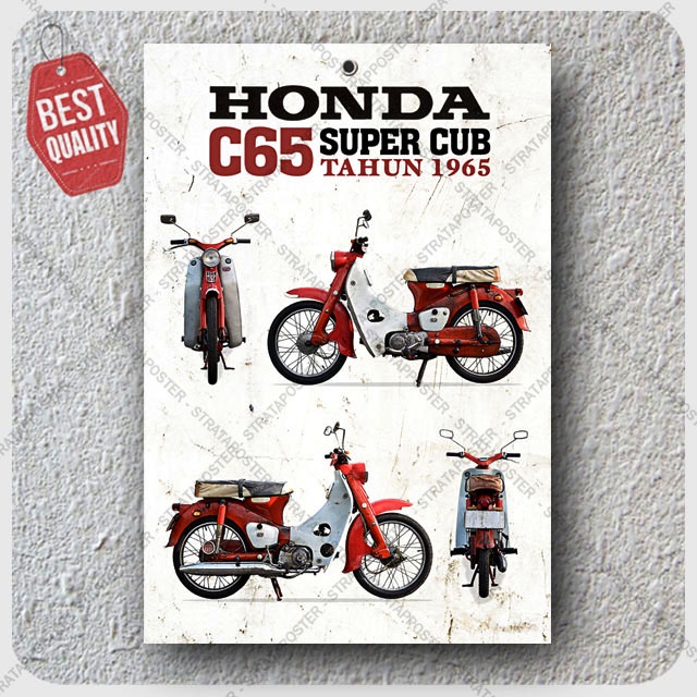 Jual Poster Motor Klasik Honda Dekorasi Pajangan Dinding Otomotif Wall