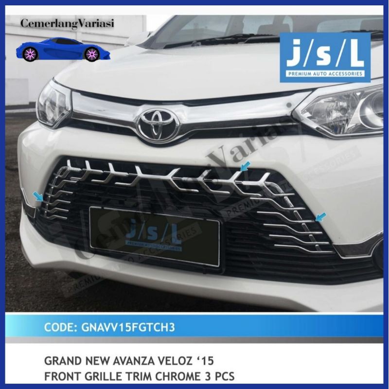 Jual Grill Depan ALL NEW AVANZA VELOZ Front Grille Trim Chrome JSL