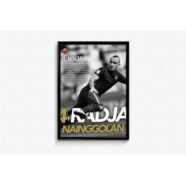 Jual Exclusive Frame Minimalis Poster Roma Radja Nainggolan Il