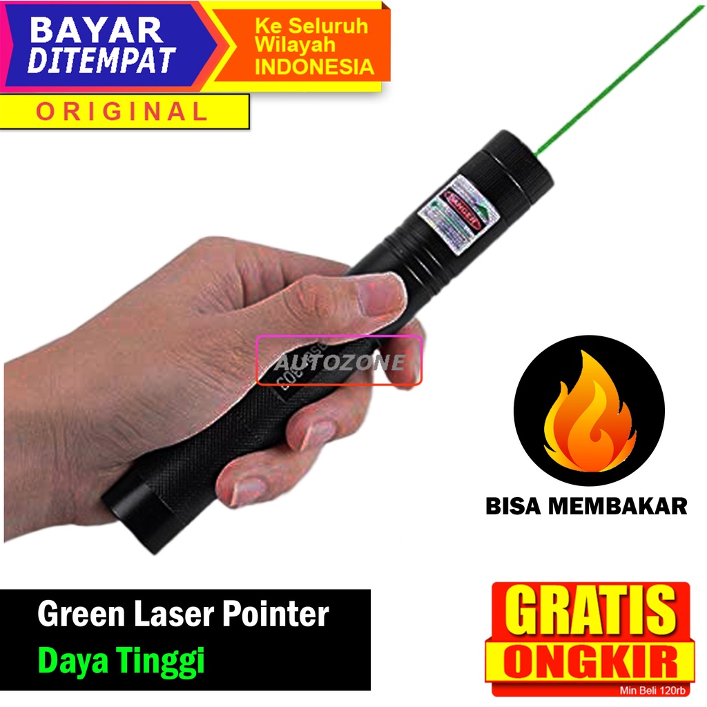 Jual Green Laser Pointer Daya Tinggi Senter Laser Pen Hijau Include