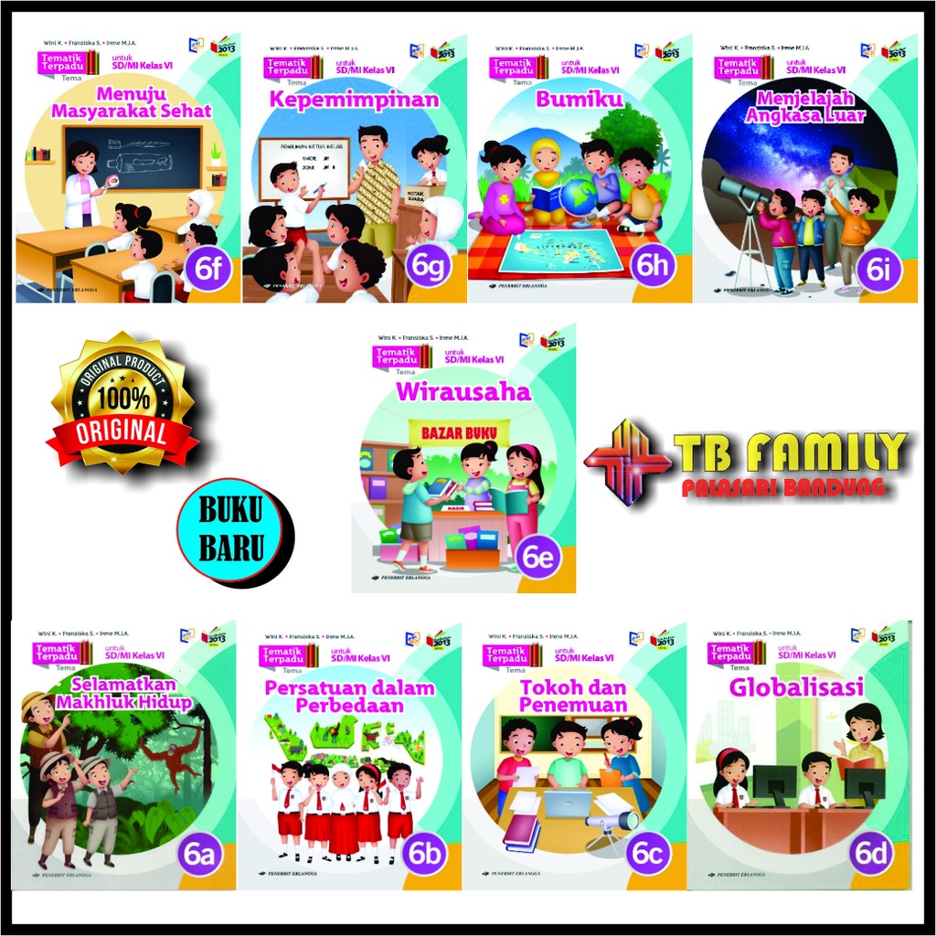 Jual Buku Tematik Terpadu Kelas 6 SD 6A 6B 6C 6D 6E 6F 6G 6H 6I