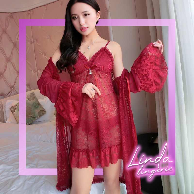 Jual Lindagalz Pakaian Tidur Wanita Dewasa Kimono Set Lingerie Sexy