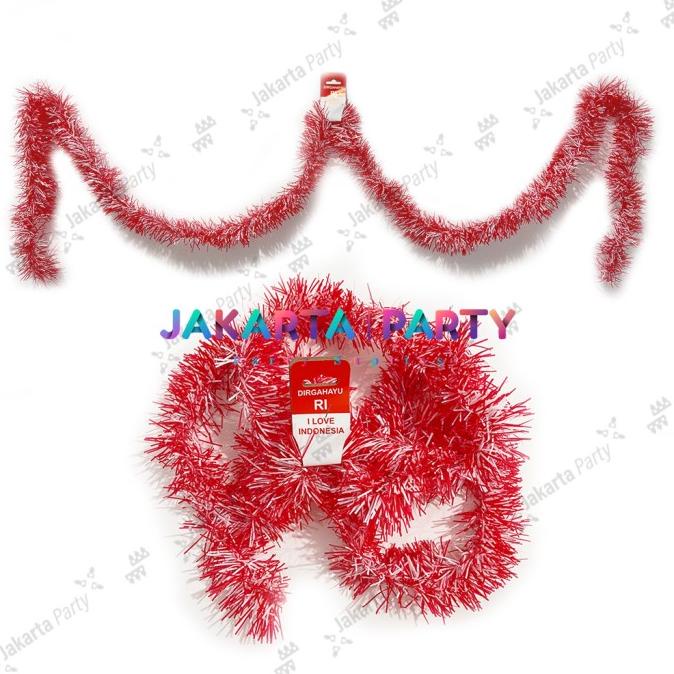 Jual Produk Terbaik Slinger Merah Putih Garland Tinsel Hiasan Hut