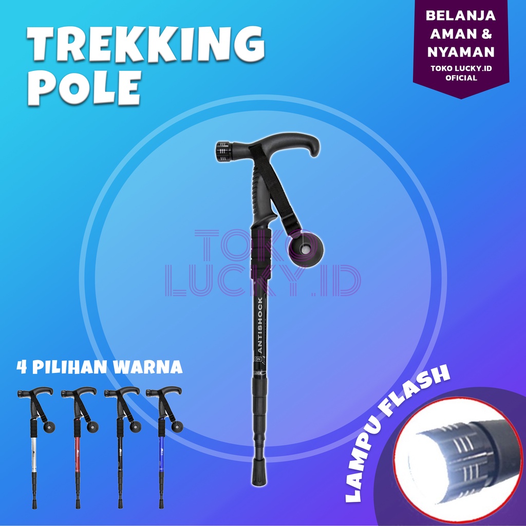 Jual Tongkat Mendaki Senter Trekking Pole Hiking Kompas Peralatan